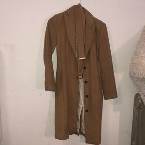H&M brown trench pea coat